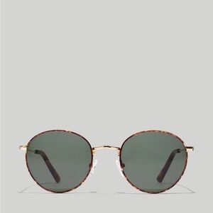 Madewell Tortoise and Gold Round Sunglasses